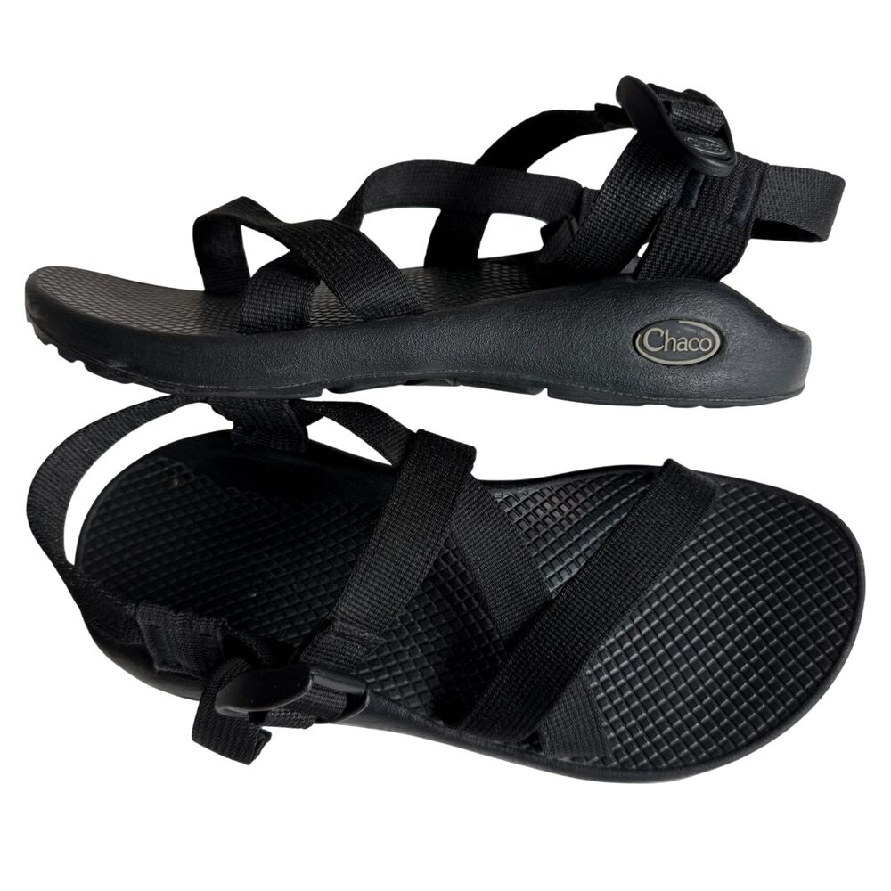 Chaco Z/Cloud Women Sandal Size 9 Black Comfort Polyester Slingback Open Toe